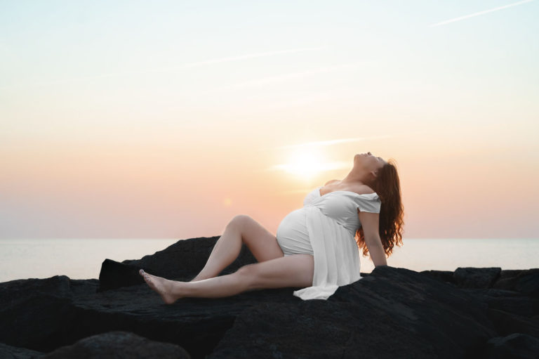 Cape Cod Maternity Photoshoot at Sunset