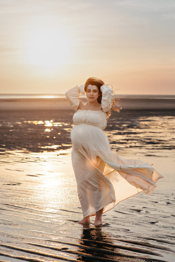 Golden hour at Cape Cod maternity photo location