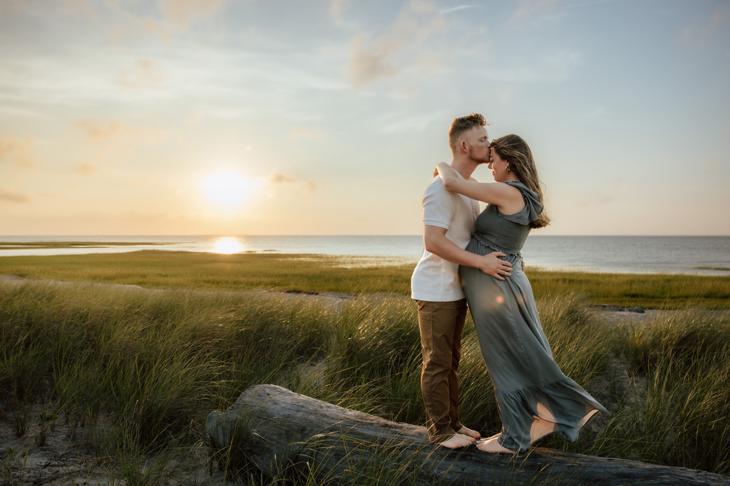 Cape Cod maternity photographer — pregnant woman at Cape Cod bay in Brewster MA