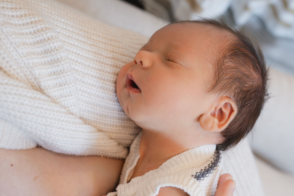 in-home newborn session Boston lifestyle photography with baby Calvin