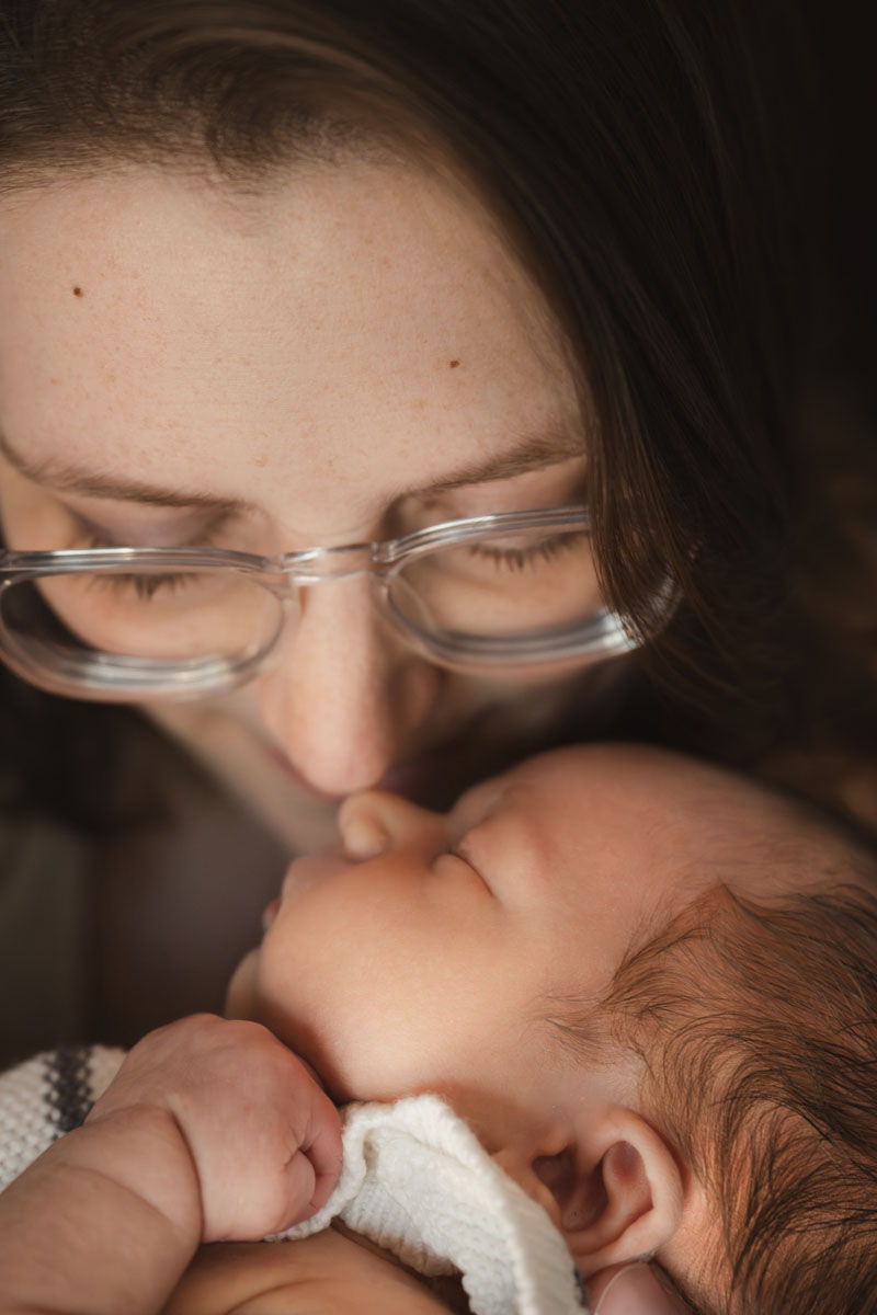 in-home newborn session Boston lifestyle photography with baby Calvin
