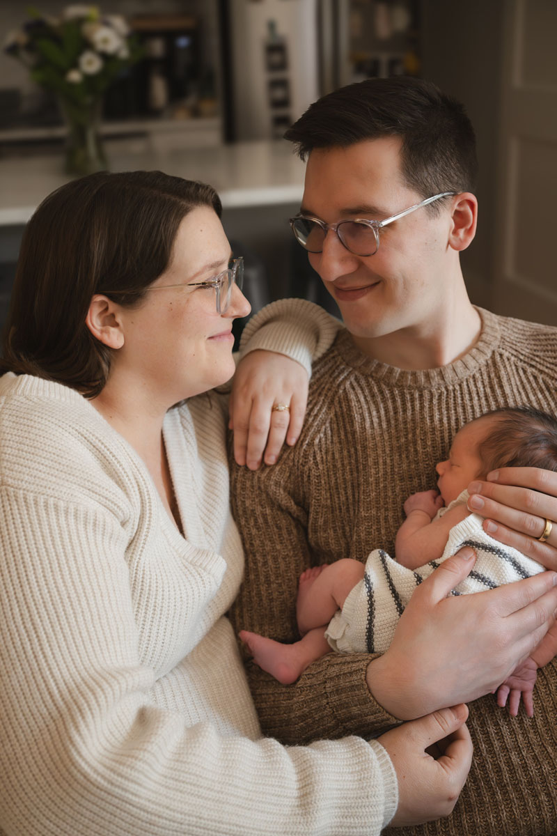 in-home newborn session Boston lifestyle photography with baby Calvin