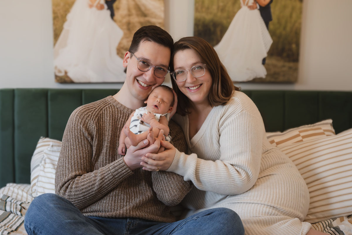 in-home newborn session Boston lifestyle photography with baby Calvin