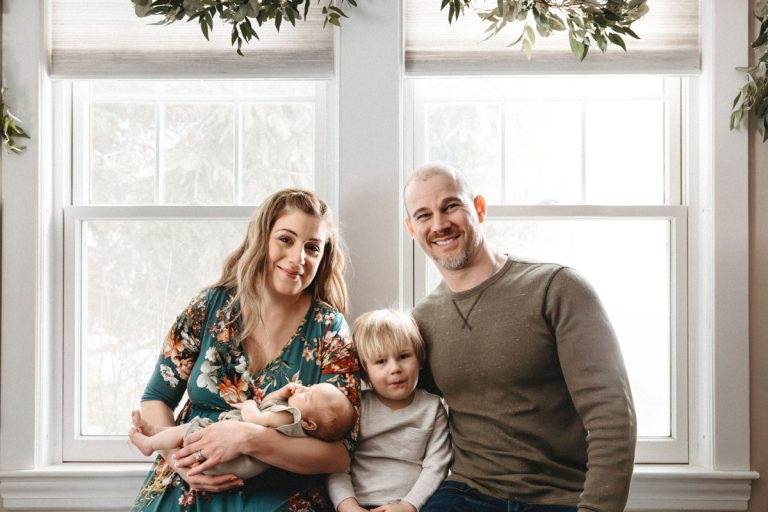 South Shore Home Newborn Session | Crowell Family